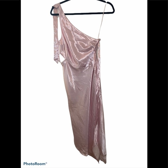 Topshop one shoulder satin pink dress size 4 - Picture 5 of 11